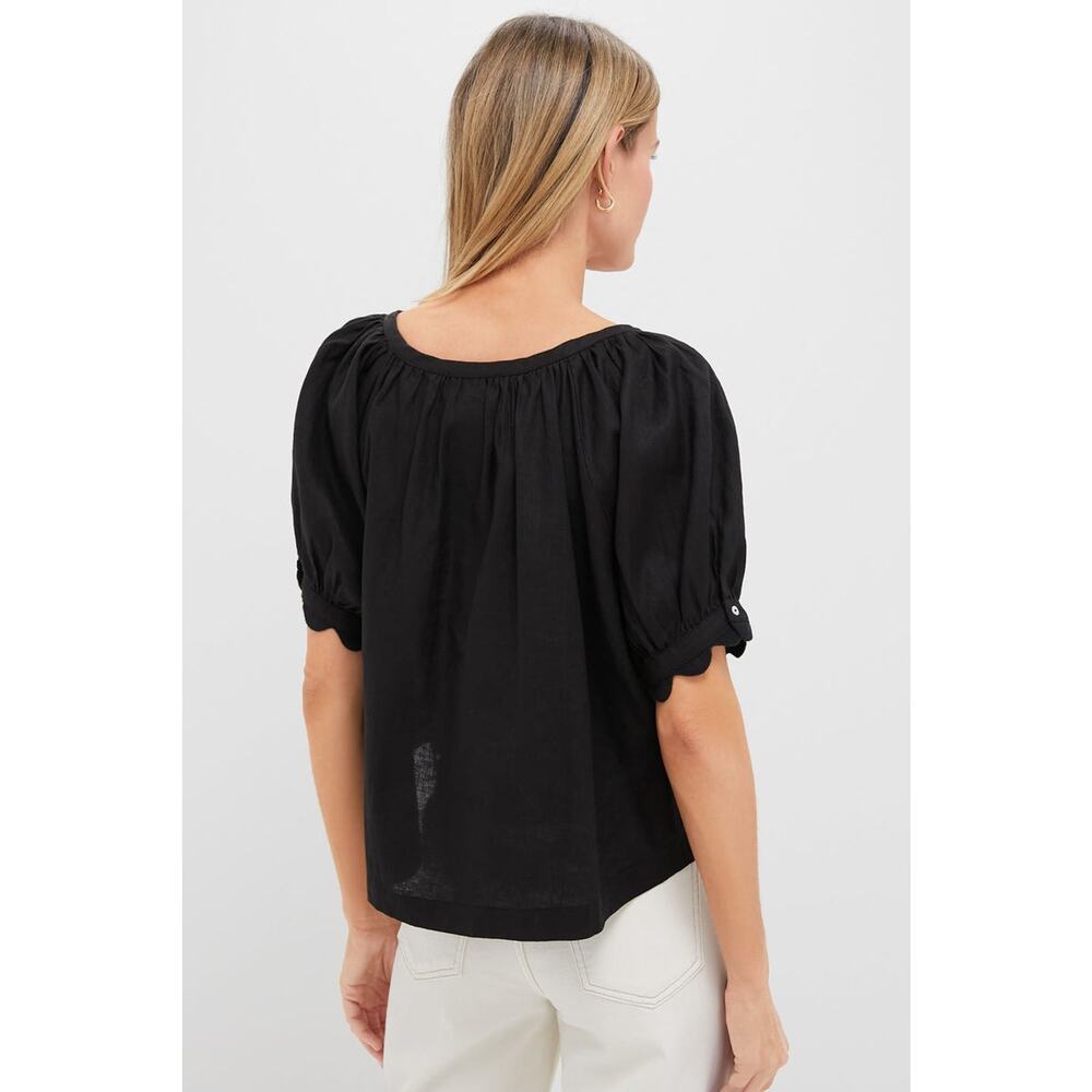 TUCKERNUCK Black Linen Tully Top Size S NWT Retail $128 Tuckernuck - Picture 2 of 8